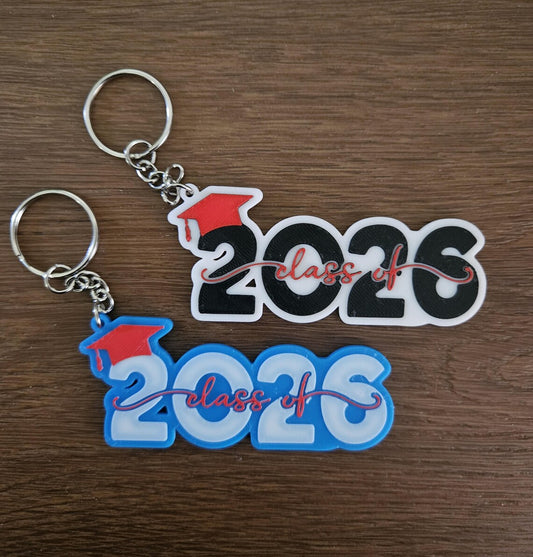 Personalized Class of 2026 Keychain | Custom Graduation Gift | Senior Grad | Graduate Bag Tag | Customizable 3D Printed Keychain